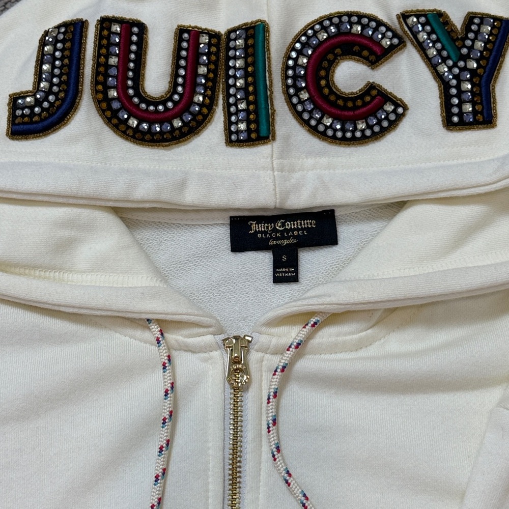 💖💜🛍️ Juicy Couture Black Label Embellished Hoodie with Embroidery Small - Picture 4 of 5